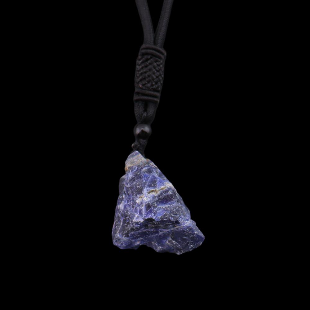 Natural Crystal Irregular Stone Pendant Necklace - Handcrafted Jewelry Sweater Chain