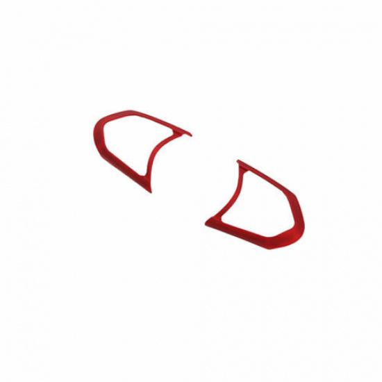 Fit For BMW 3 4 Series GT 2013- Steering Wheel Strip ABS Red 2PCS Cover Trim