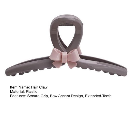 Pince à Cheveux Femme Design Nœud Grande Prise Pince à Cheveux Stable avec Peigne à Dents Étendues Ressort Puissant Pince à Cheveux pour Cheveux du Dessus Accessoire pour Cheveux