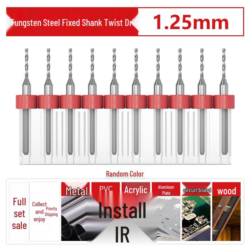 PCB Tungsten Steel Micro Twist Drill Set, 0.2-3.0mm, Fixed Shank