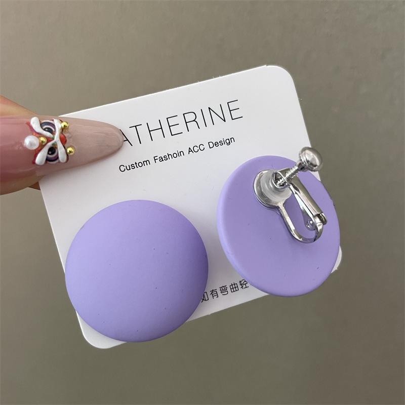 Neue runde bunte Ohrringe für Damen - Bonbonartige fluoreszierende Farbe, Übertriebene große runde Scheiben als Ohrringe.