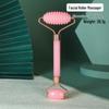 Heart-Shaped Rose Quartz Dual Roller & Massage Board Set - Non-Jade White Facial Tool