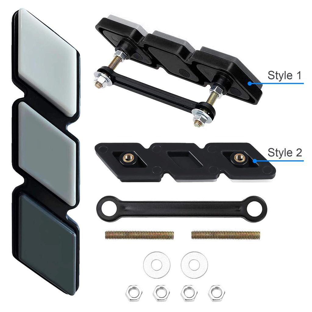 3-Color Front Grille Badge Emblem for Tacoma, 4Runner, Tundra, Sequoia, Rav4, and Highlander (White/Gray/Black)