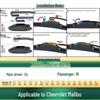 Compatible Chevrolet Malibu/XL Frameless Silent Wiper Blade with Rubber Strip