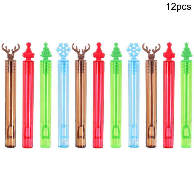 12/36Pcs Christmas Bubble Wand Soap Tube Empty Bottle Christmas Decor New Year Kids Gift Kids Birthday Party Favors Toy