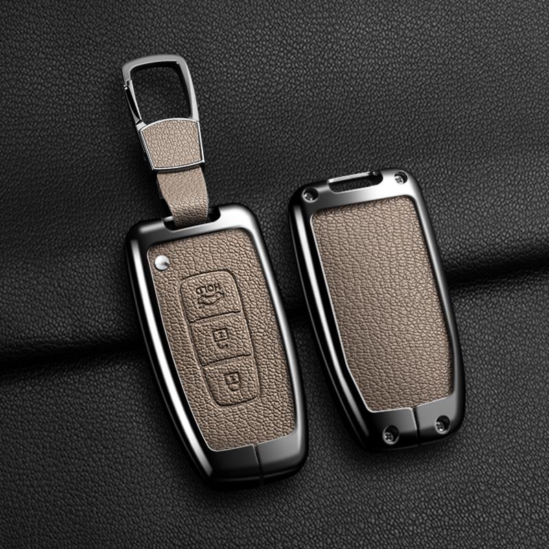 Car Remote Key Case Cover for Hyundai Genesis Coupe Sonata Ix35 for KIA Forte Sportage K2 K5 New Alloy Leather Auto Accessories