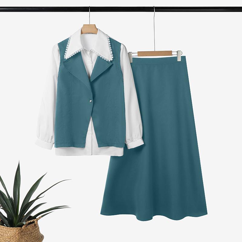 

ZANZEA Женская блузка с длинным рукавом в стиле пэчворк и длинная юбка, повседневные костюмы-двойки 5XL