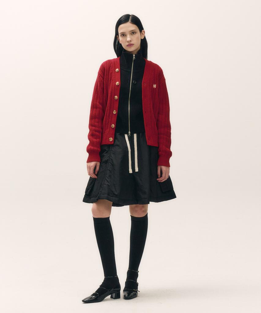 Seteo (W) Padded Balloon Cargo Skirt Black