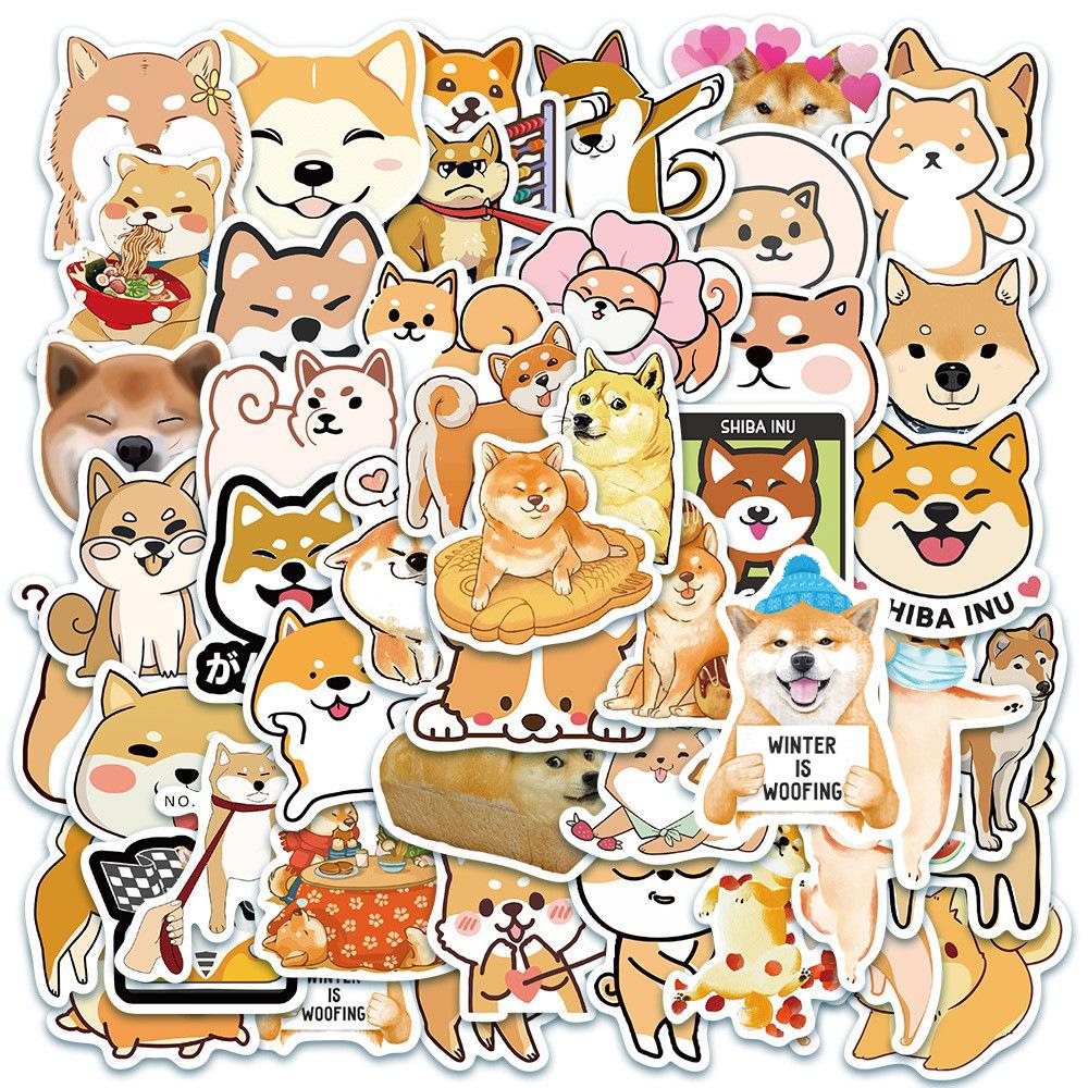 

50 Animal Cute Pet Collection Shiba Inu Husky Corgi Suitcase Stickers Waterproof Graffiti Stickers