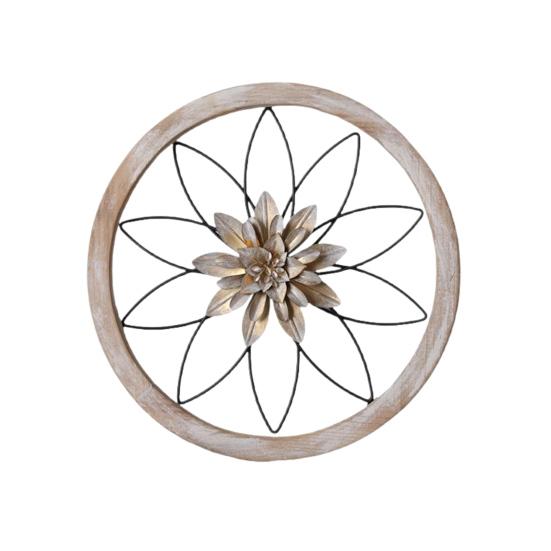 3 Pcs Farmhouse Wall Decor Wooden Rustic Flower Decoration Wall Art Ornament for Living Room Bedroom Dining Room