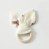 Rabbit Ears Newborn Teething Ring Natural Wooden Chewing Appease Toy  Home