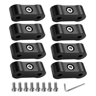 8Pcs Brake Tubing Separator Clamps Black Aluminum Alloy Car Fuel Line Mounting Clamp for 3 16in Brake Line Hose Mounting