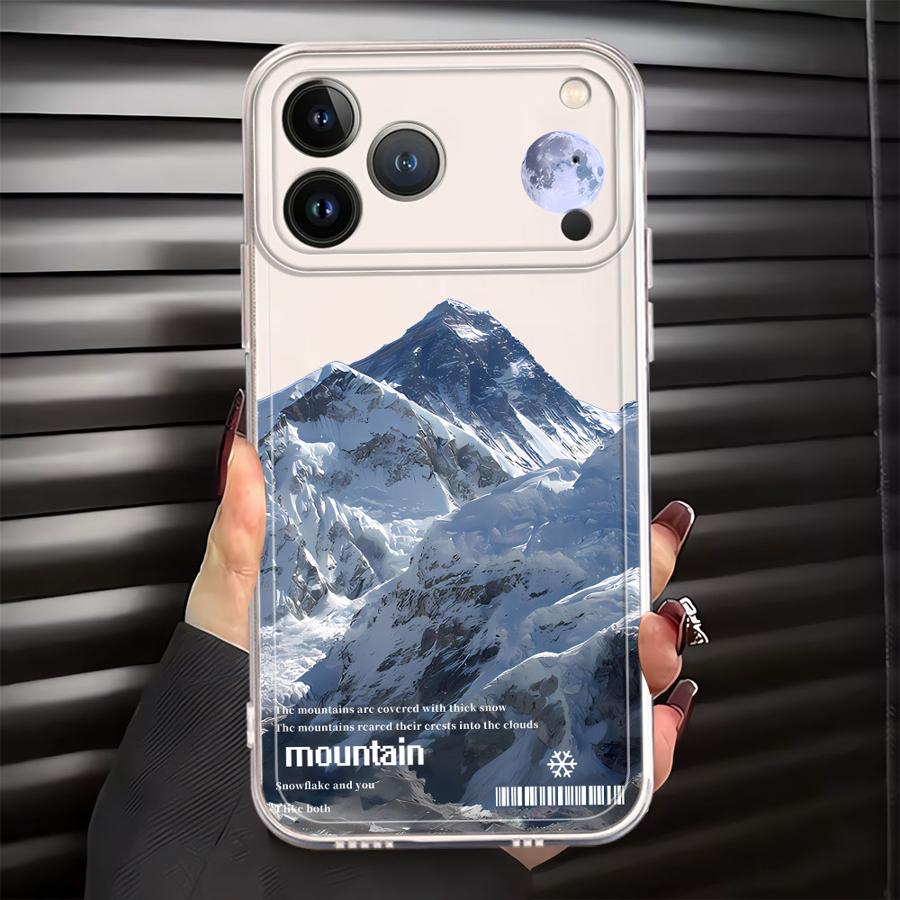 Case for iPhone 17 Pro Max 14 Plus 12 Mini 7 8 11 XS Max XR 16 Air 15 13 Pro Soft Phone Cover Snow Mountain Scenic Range