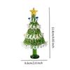 Christmas Tree Figurine Glass Art Desktop Centerpiece Holiday Ornament Sculpture for Home Christmas Decor
