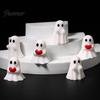 Halloween Harz Ornamente 3 Stück Mini Geister Figuren für Dekorationen, Mittelfinger und Süßigkeitentüten Füller Herz Gestufte Tabletts Tischplatten Regale