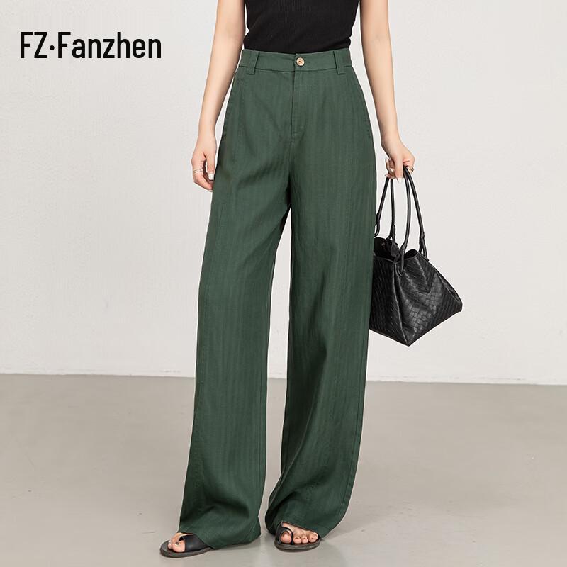 Fanzhen Women s Tencel Linen Wide-Leg Pants 32