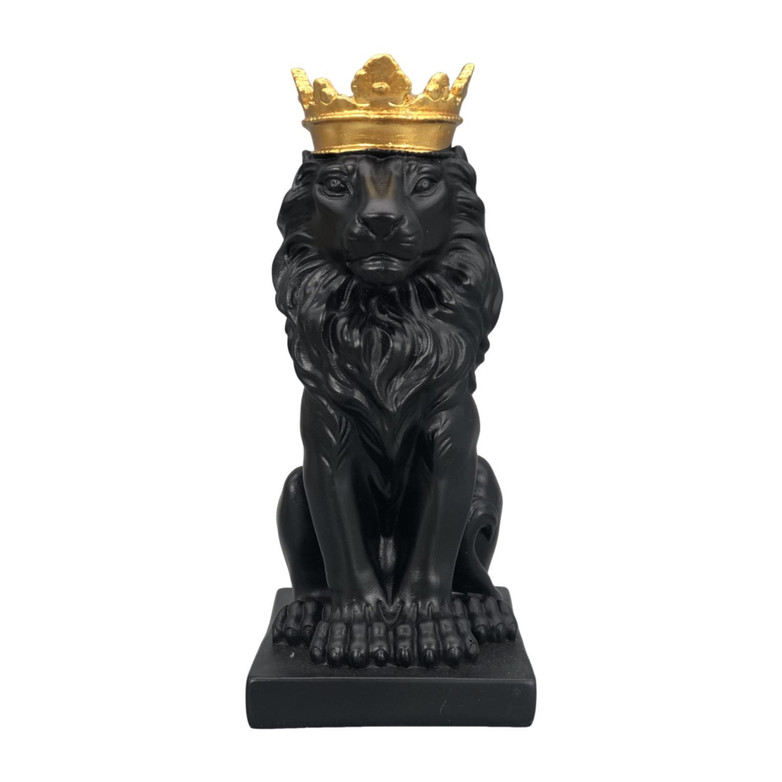 

Lion with Crown Statue Table Decoration Handmade Craft Table Centerpiece чёрный