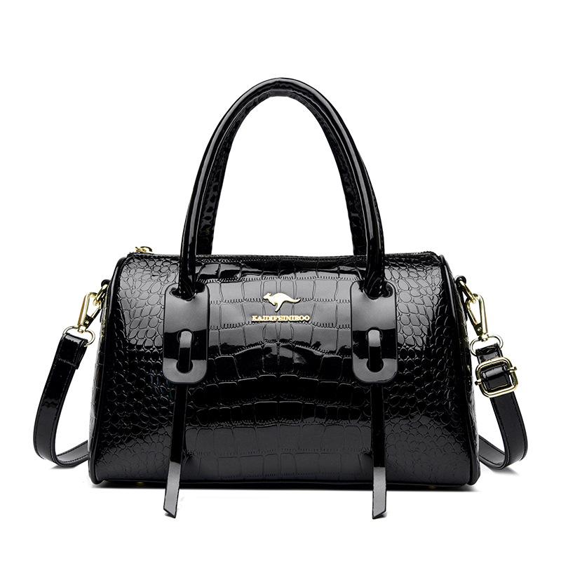 Elegant and Sophisticated Handbag Shiny Leather Large-capacity Single-shoulder Bag Fashionable Crossbody Bag