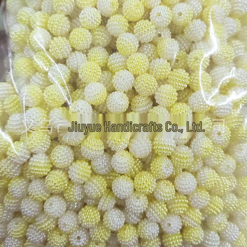 10mm Gradient Bayberry Ball ABS Hairpin with Two-Color Butterfly Orchid Core Bead