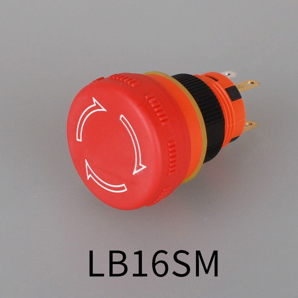 1Pcs 16mm Emergency Stop Push Button Switch Mushroom Stop Button  for Emergency Stop Control