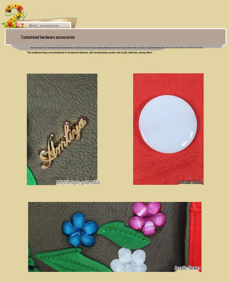 2025 Cute Candy Color Women's Handbag - Japanese-Inspired Casual Mushroom Design