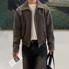 Spring Autumn Vintage Lightweight Distressed Washed Brown Pu Leather Jacket Male Zipper Casual Korean Fashion Clothes