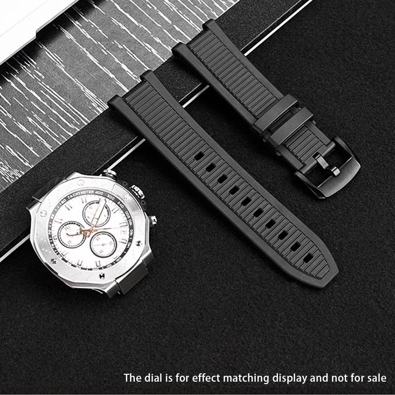 High Quality Rubber Watch Strap For TISSOT 1853 T141 Series T141.417A Silicone Strap Concave Design 24mm Waterproof Wristband