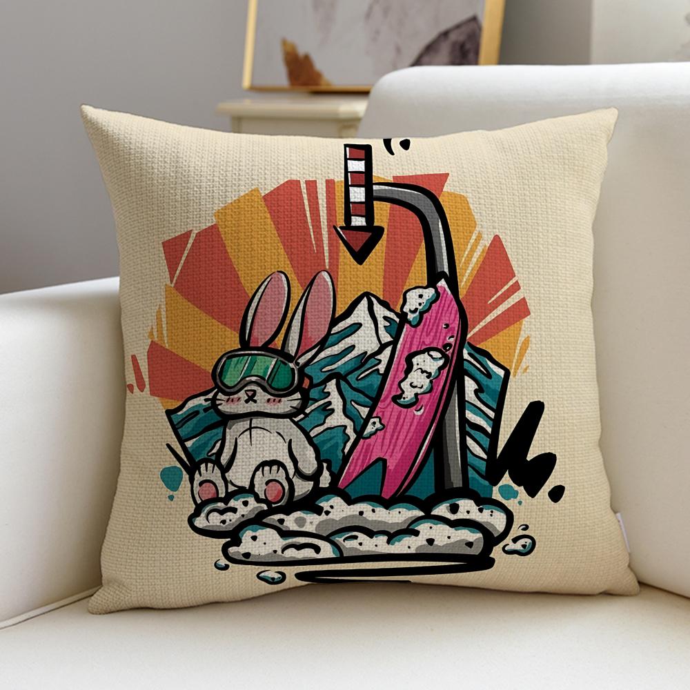 Cool mmoss tattooS Cushion Cover Breathable and skinfriendly linen pillowcase square removable and washable cushion