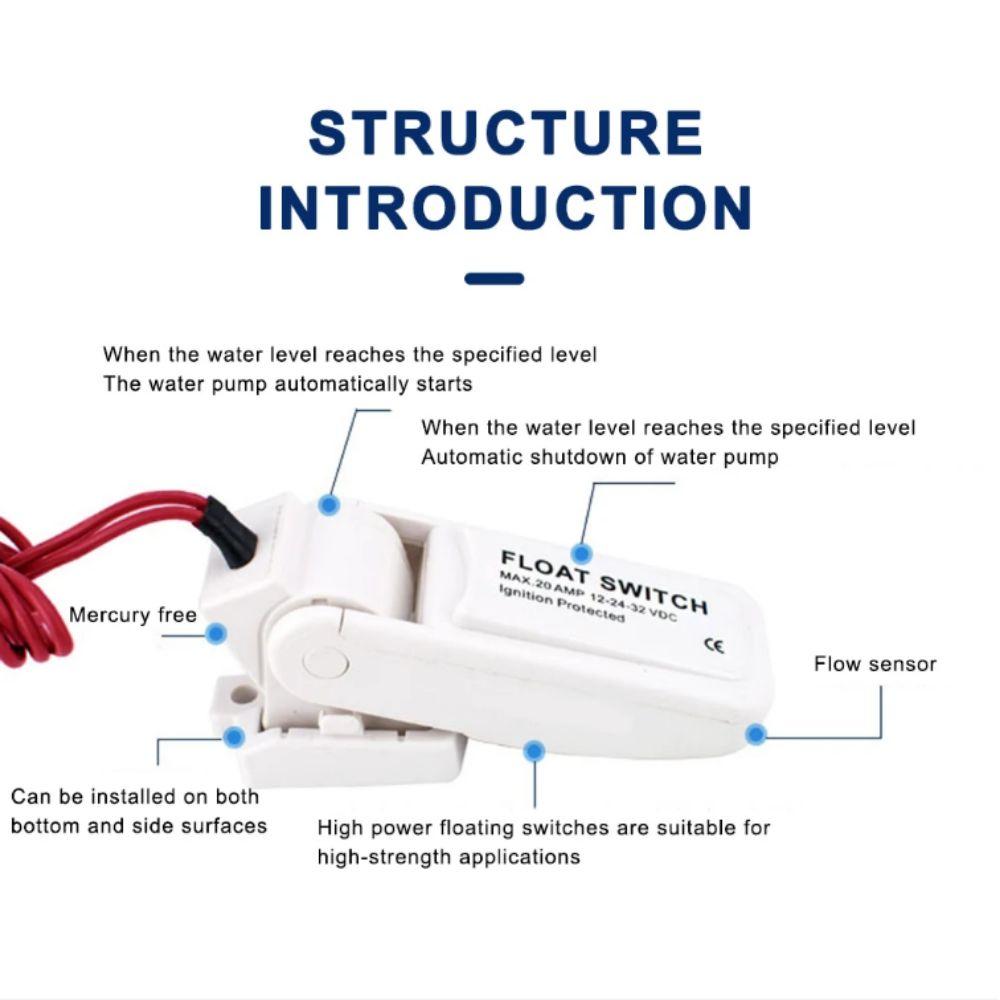 Automatic Bilge Pump Switch Submersible Float Switch For Boat Automatic Electric Pump Marine