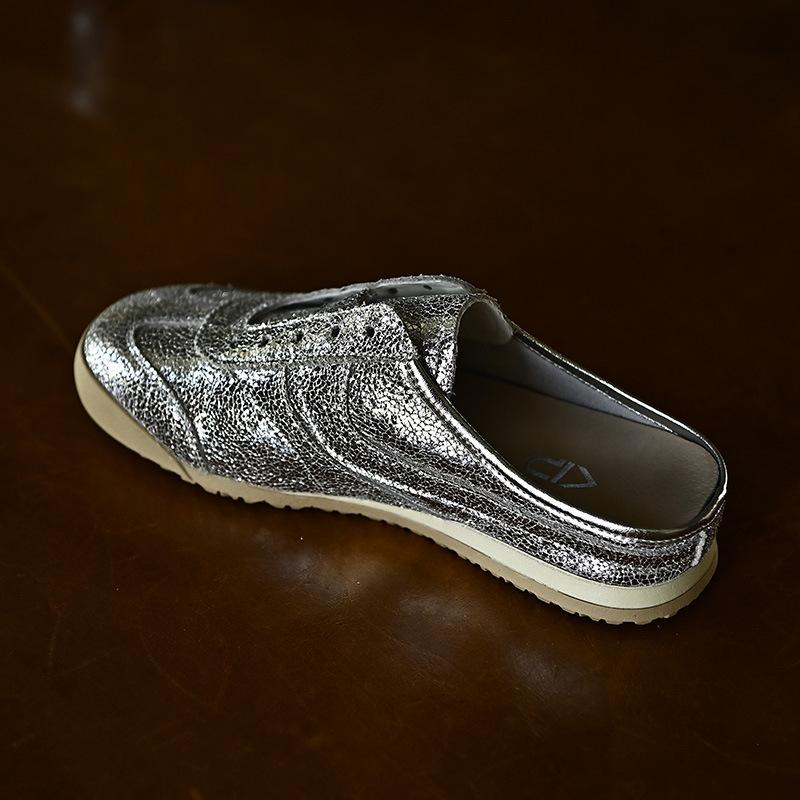 . Silver half-drag women's shoes, wear bag head cool women's shoes, summer new rest women's shoes