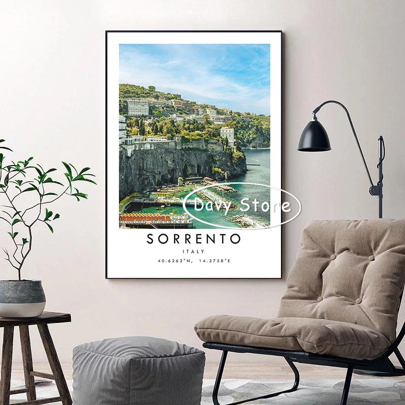 Greece Italy Brazil Spain New York Travel Landscape Poster Print Canvas Painting Wall Art Picture for Living Room Home Decor