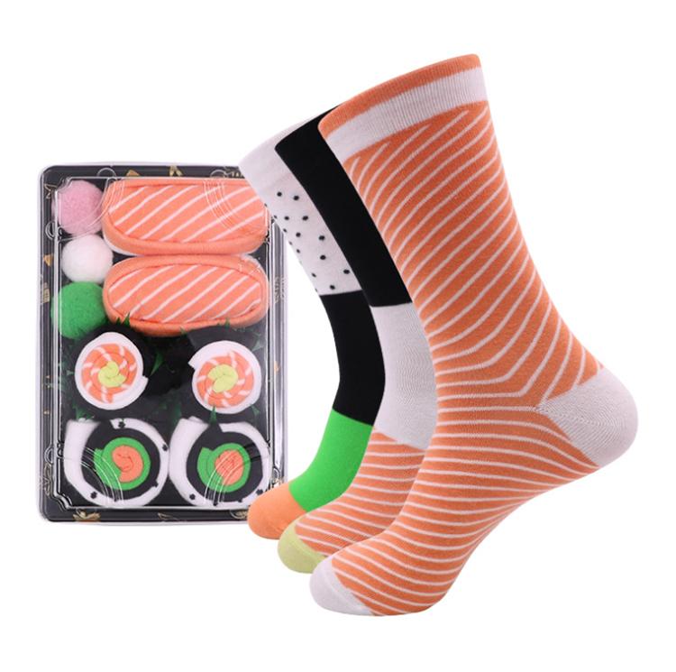 Spring and Summer Casual Breathable Socks Men and Women Food Sushi Gift Box Creative Custom Fashion Sock Cotton