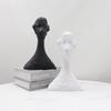 Black and White Modern Female Head Sculpture for Home Decor
