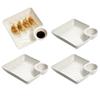 4pcs Multifunctional Sauce Divider Tray With Dip Container Heat Resistant Non-Slip Charcuterie Tray Serving Snack Plate