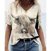 Women Summer T Shirt  Animal Print Short Sleeve Tees Casual Printed Tops