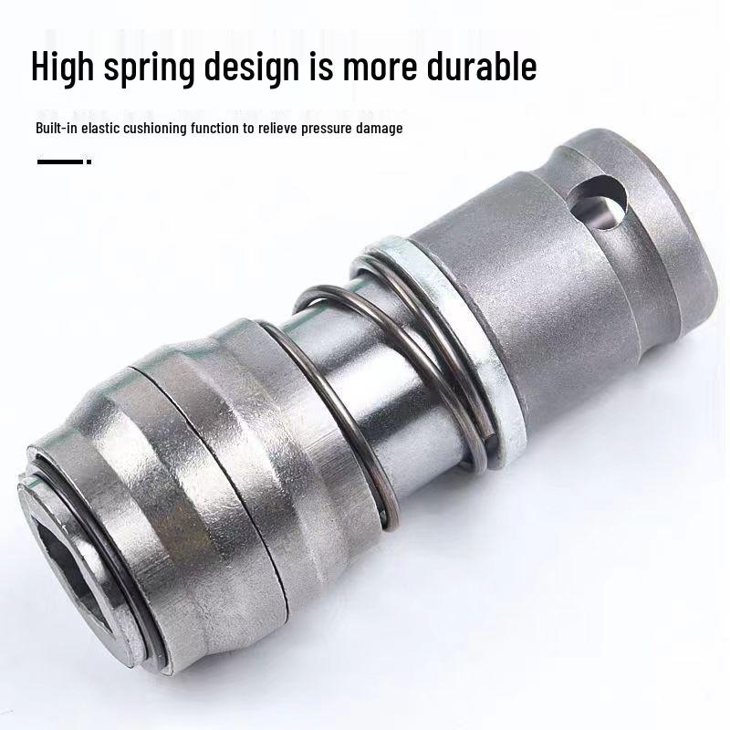 Electric Wrench to Hammer Converter: Square to Four-Hole Round Handle, 1/2 Head to Impact Drill Bit.
