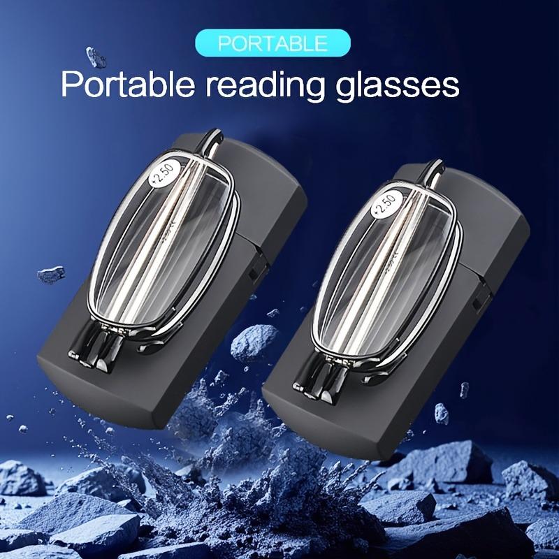 

2 Pairs Reading Glasses with Metallic Magnification Portable for Office Travel Everyday Use Ideal Gift for Seniors Men Women 4.0