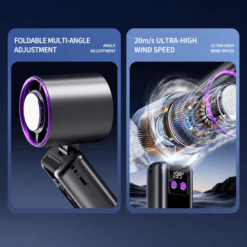 199-speed High-speed Handheld Fan Digital Display Air Conditioner Fan New Portable Fan  Outdoor