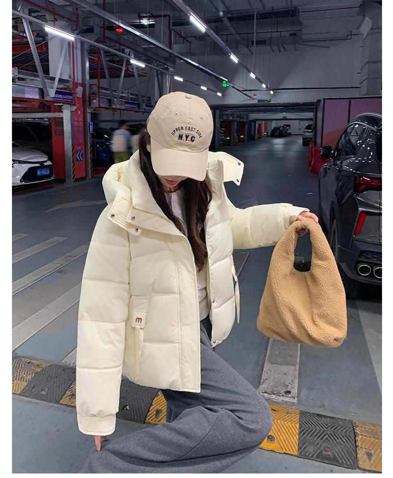 Winter Short Hooded Thickened Cotton-padded Jacket Loose Warm Outwear