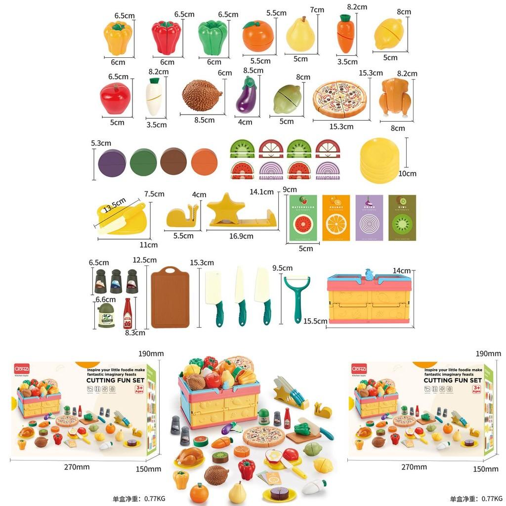 Colorful Folding New Fruit And Vegetable Cutting Set With 41 Pieces For Playtime Kids