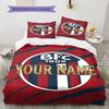 Bologna Fc Custom Name Pattern Bedding Quilt Set Quilt Cover Pillowcase Home Birthday Gift(1 * Duvet Cover + 2 * Pillowcase, Without Core)