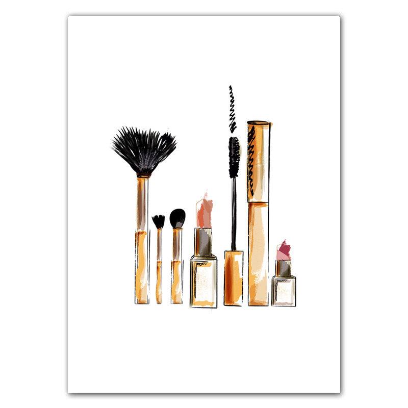 Nail Beauty Makeup Wall Decor Canvas Painting Eyebrow Canvas Art Poster Fashion Salon Quote Picture Girl Bedroom Prints HD2779