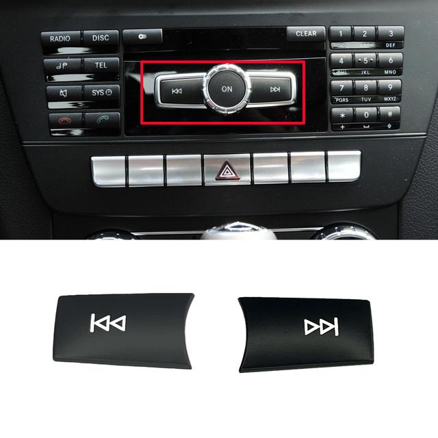 ABS Car Console CD Panel Multimedia Switch Buttons Sequins Volume Button Cover For Mercedes Benz C E Class W204 W212 GLK