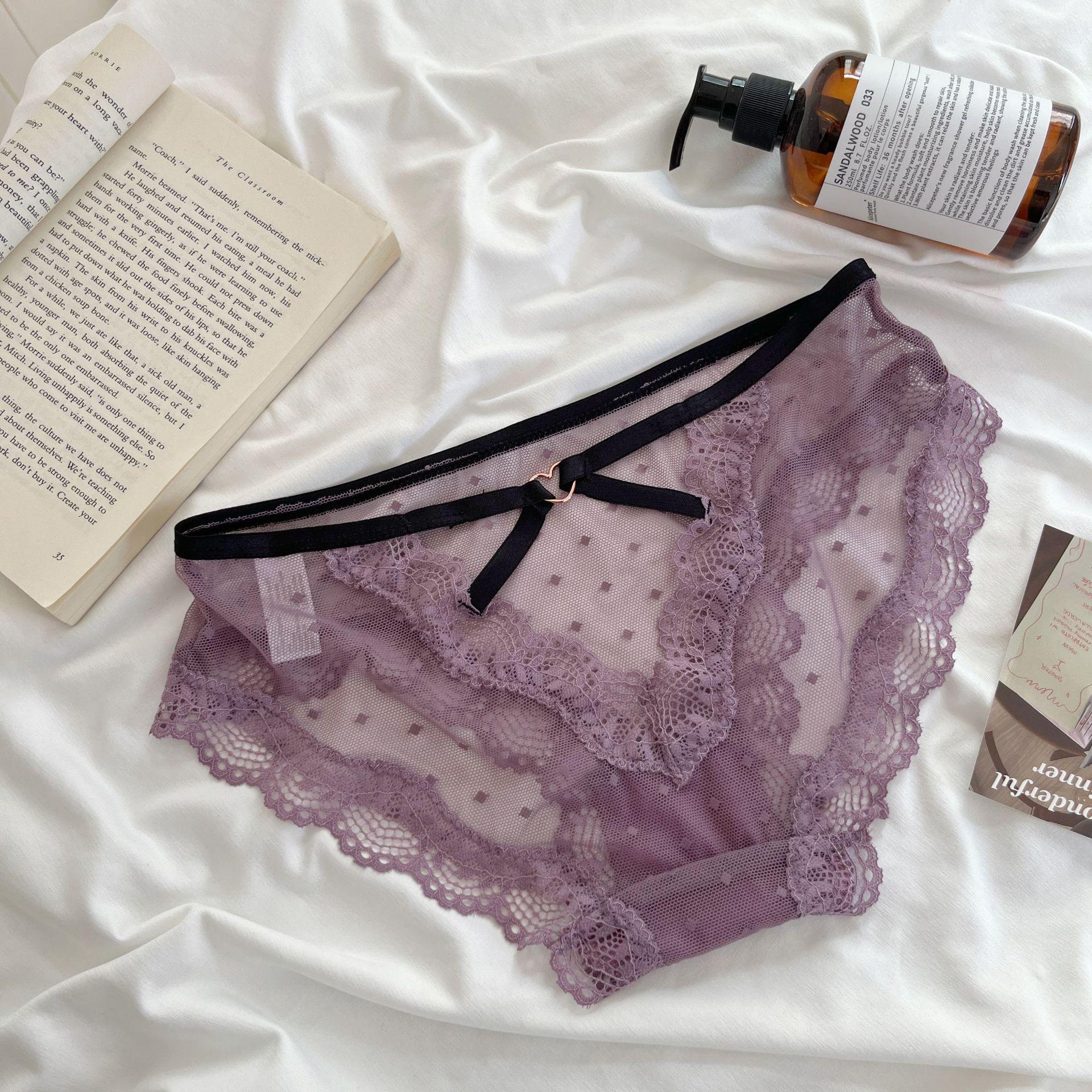 

Элегантные кружевные женские бесшовные трусы с низкой посадкой: Дышащий, Тонкий и Стильный M (40-58 kg) фиолетовый