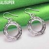 925 Sterling Silver Vintage Octagonal Openwork Earrings - Stylish Evening Jewelry