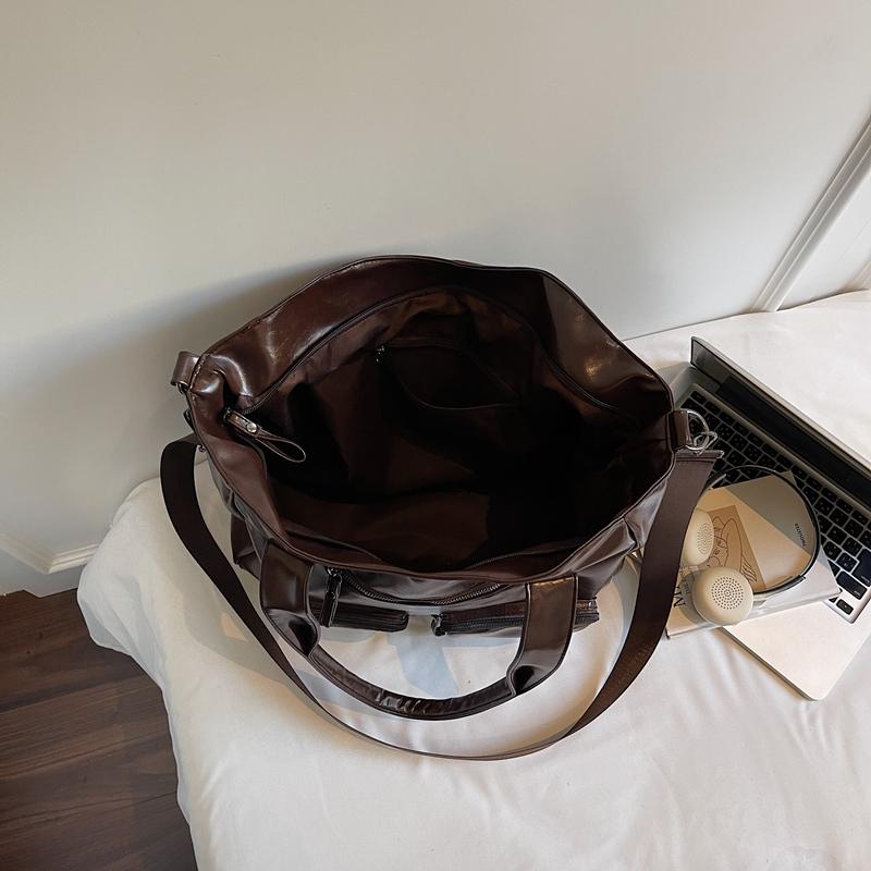 Geantă de umăr de mare capacitate, geantă de călătorie din piele moale, geantă tote pentru femei