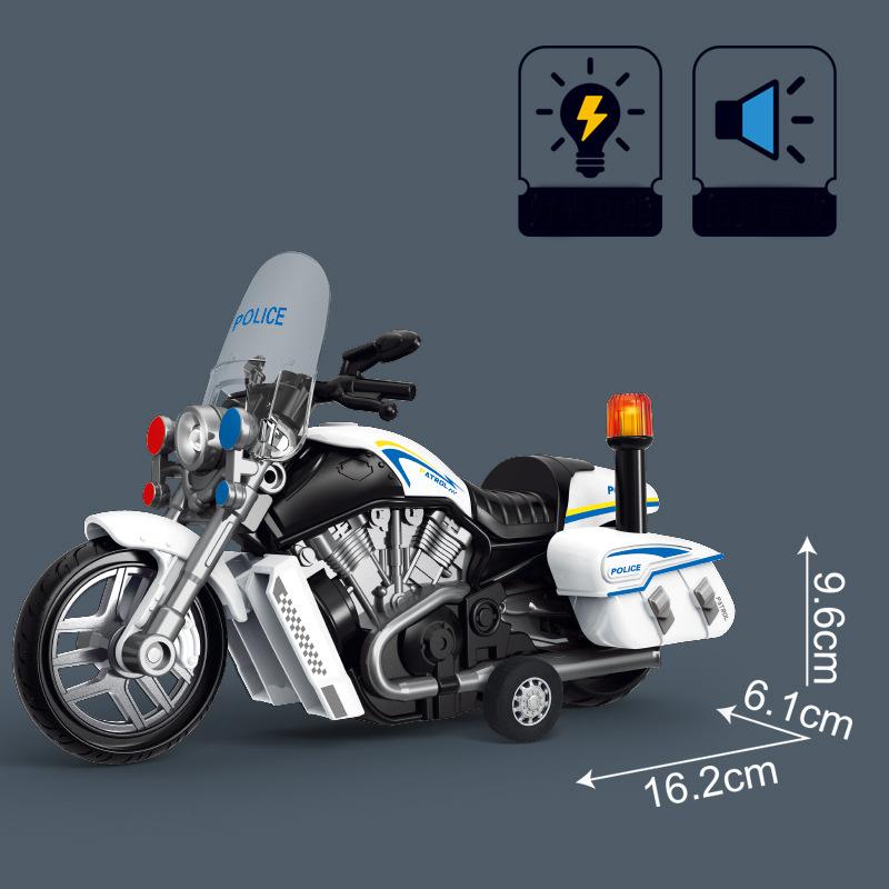 Mit Lichtern Musik Spielzeugauto Simulation Motorrad Polizei Streifenwagen Modell Kinder Trägheitsauto Junge Geburtstagsgeschenke