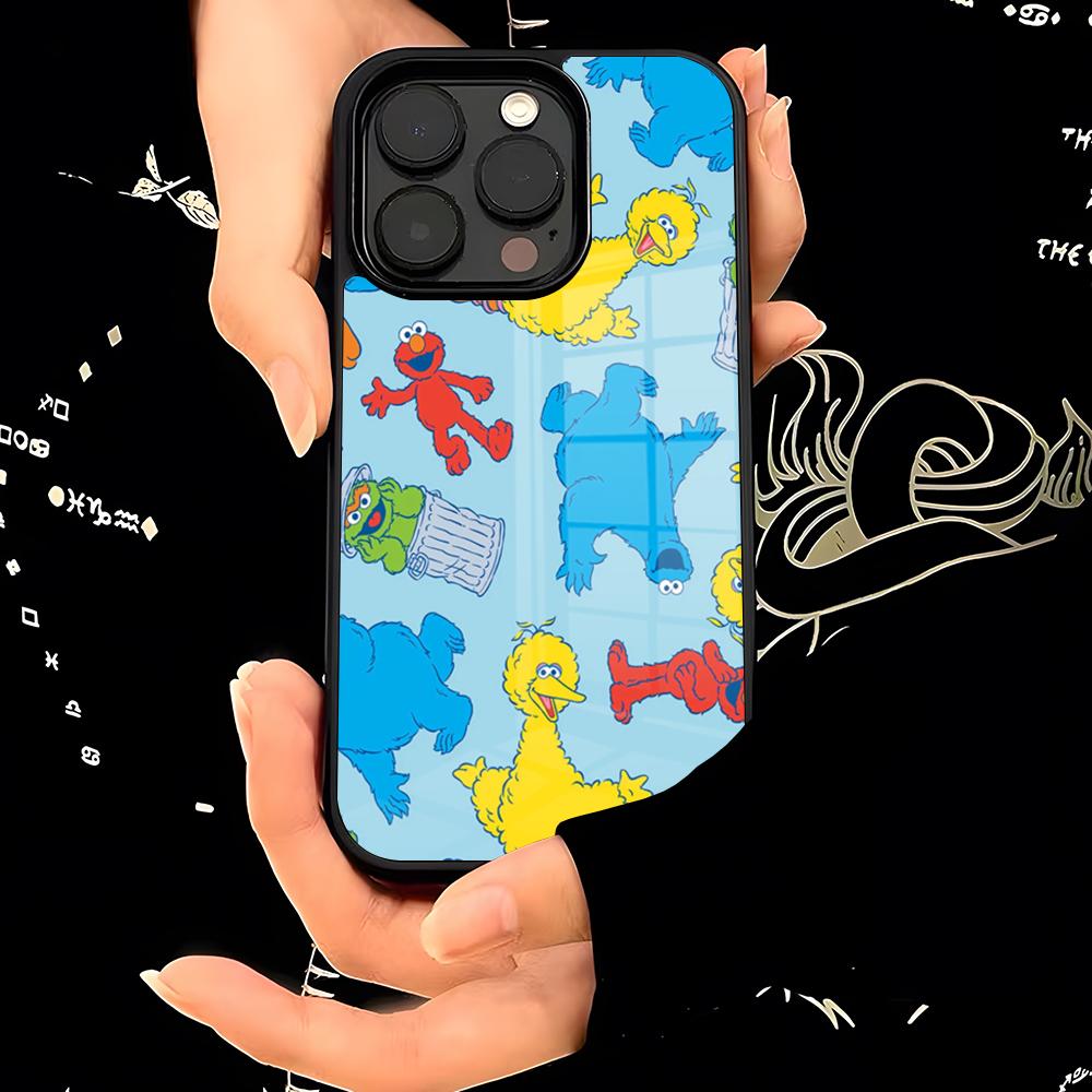 Cartoon S-Sesame S-Street Phone Case PC+TPU For IPhone 17 16 15ProMax 13 16 11 12 14 Pro Xs Max Mini Xr X Plus Cover