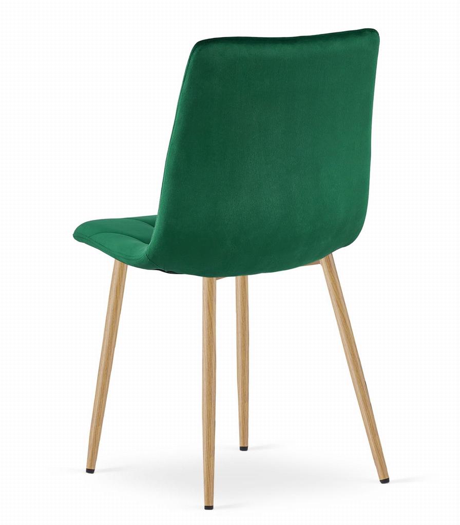 LIBRA Chair - Dark Green Velvet / Wood-colored Legs X 1