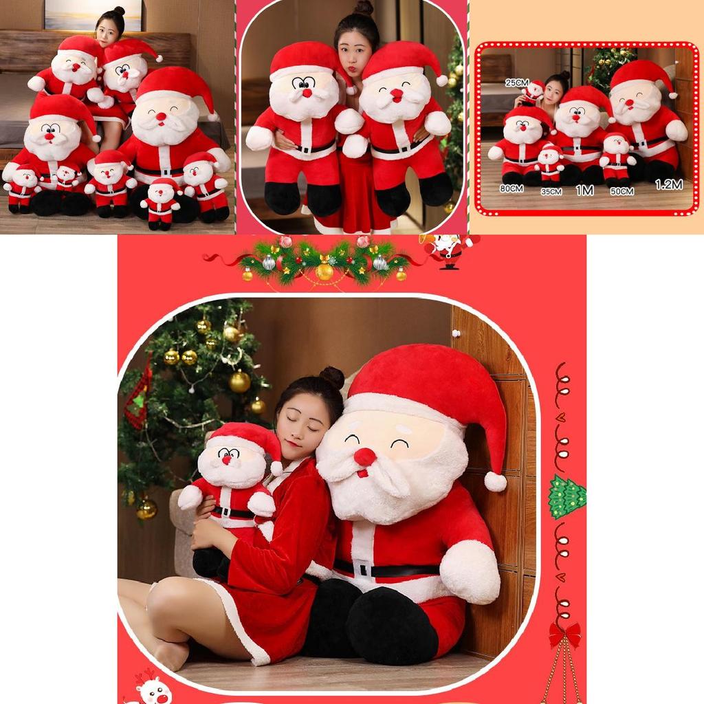 Adorable Plush Santa Claus Doll Christmas Cushion Soft Toy For Kids Gift 35cm 50cm 80cm 100cm